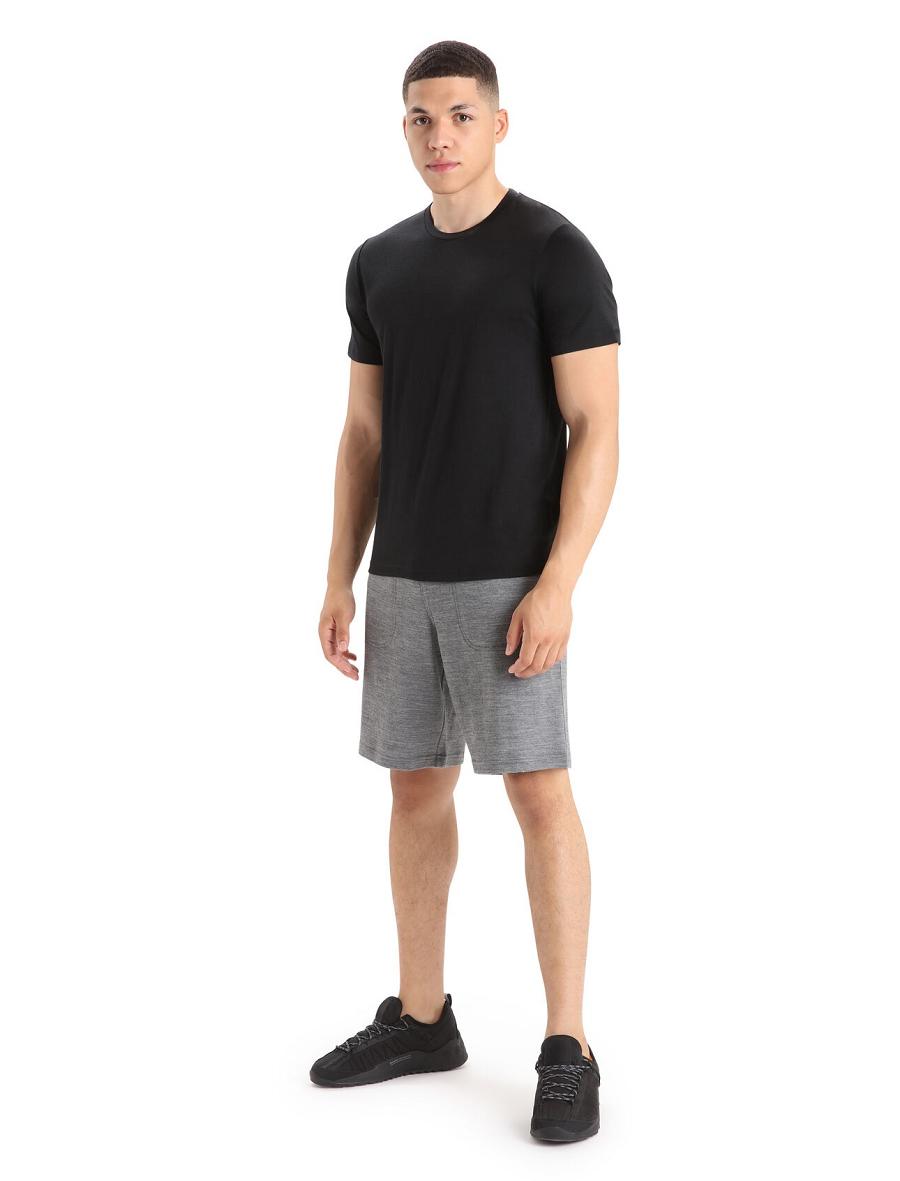 Men's Icebreaker Merino Tech Lite II Short Sleeve Tee T Shirts Black | CA 1778YXFU